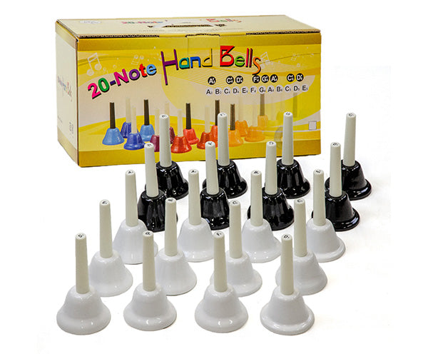 TUNED HANDBELLS SET OF 20 BLACK/WHITE