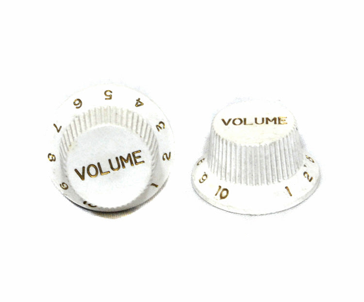 Gotoh ABS ST-Style Volume Knobs in White (Pk-2) Numbered 0 - 10