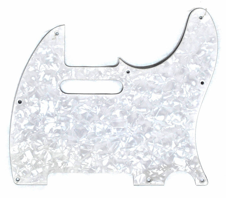 Gotoh 3-Ply TL-Style Electric Guitar Pickguard in White Pearl (Pk-1) with 8 Holes
