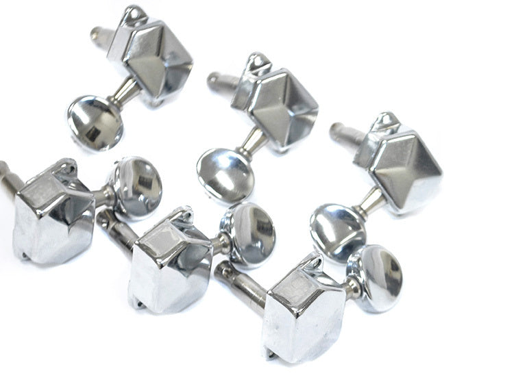 GT Electric Guitar Covered Tuning Machines in Chrome Finish (6-inline) with Oval Chrome Buttons