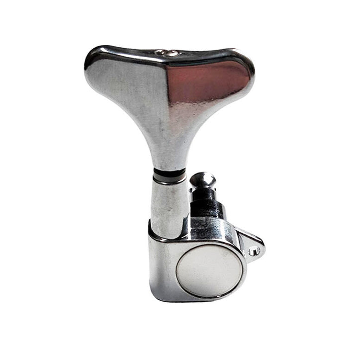 GT Electric Bass Guitar Sealed Tuning Machines in Chrome Finish (2+2) with Chrome Traditional Buttons