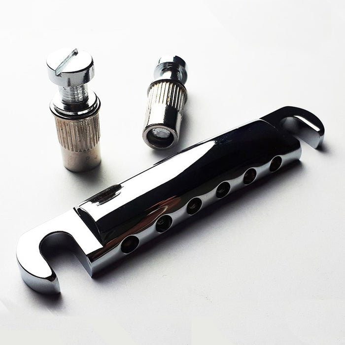 GT Vintage LP-Style Solidbody Electric Guitar Stop Tailpiece in Chrome Finish with 10.5mm String Spacing