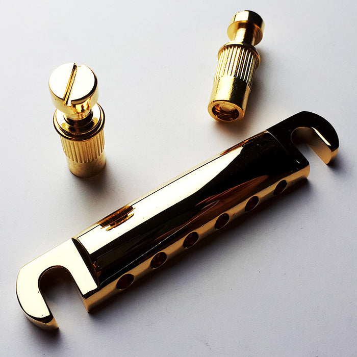 GT Vintage LP-Style Solidbody Electric Guitar Stop Tailpiece in Gold Finish with 10.5mm String Spacing