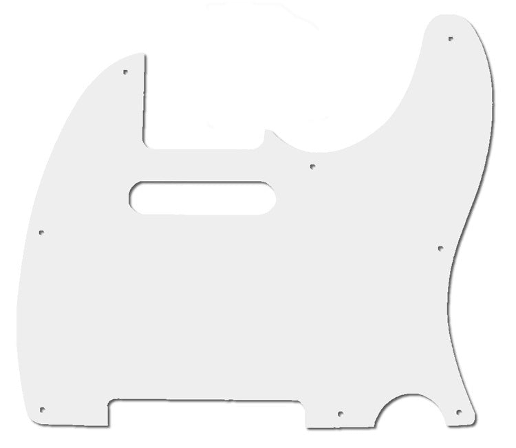 GT 3-Ply TL-Style Electric Guitar Pickguard in White (Pk-1) with 8 Holes