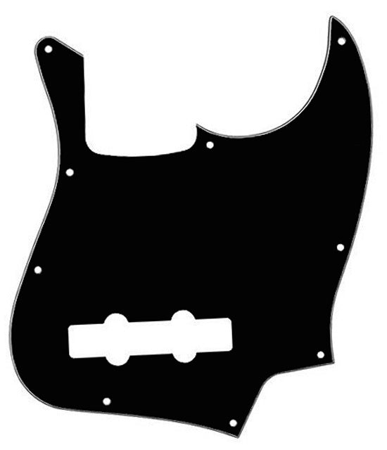 GT 3-Ply J-Style Bass Guitar Pickguard in Black (Pk-1) with 9 Holes