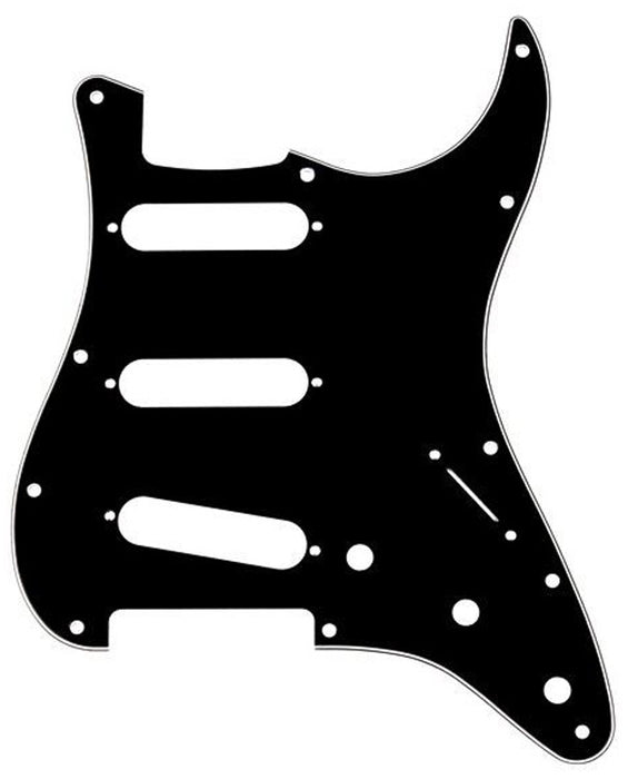GT 3-Ply ST-Style 3SC Electric Guitar Pickguard in Black (Pk-1) with 22 Holes