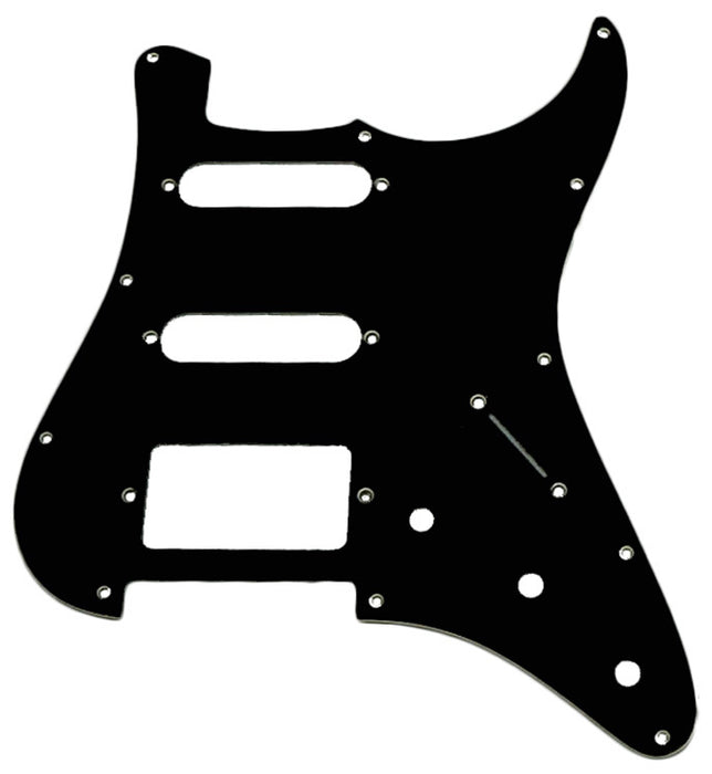 GT 3-Ply ST-Style 2SC/1HB Electric Guitar Pickguard in Black (Pk-1) with 22 Holes