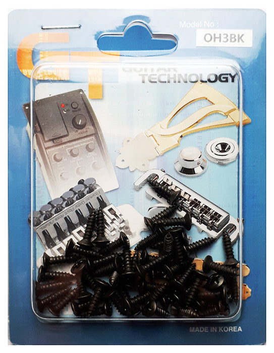 GT Wood Screws with Flat Head in Black Finish - 3mm x 12mm (Pk-50)