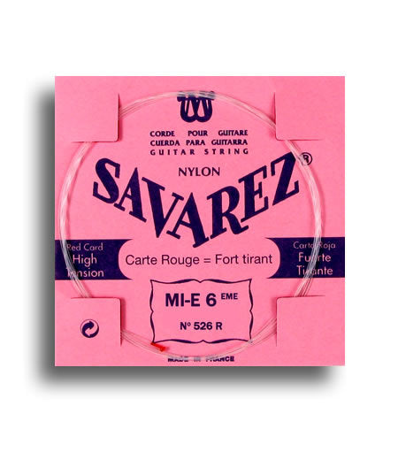 Savarez 526R Traditional High Tension (E-6th) Single Classical Guitar String String Gauge 0.0421