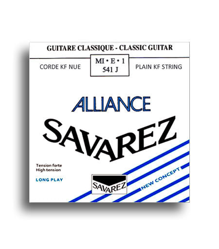 Savarez 541J Alliance HT Classic High Tension (E-1st) Single Classical Guitar String String Gauge 0.0252