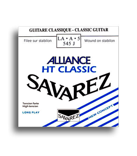 Savarez 545J Alliance HT Classic High Tension (A-5th) Single Classical Guitar String String Gauge 0.0358