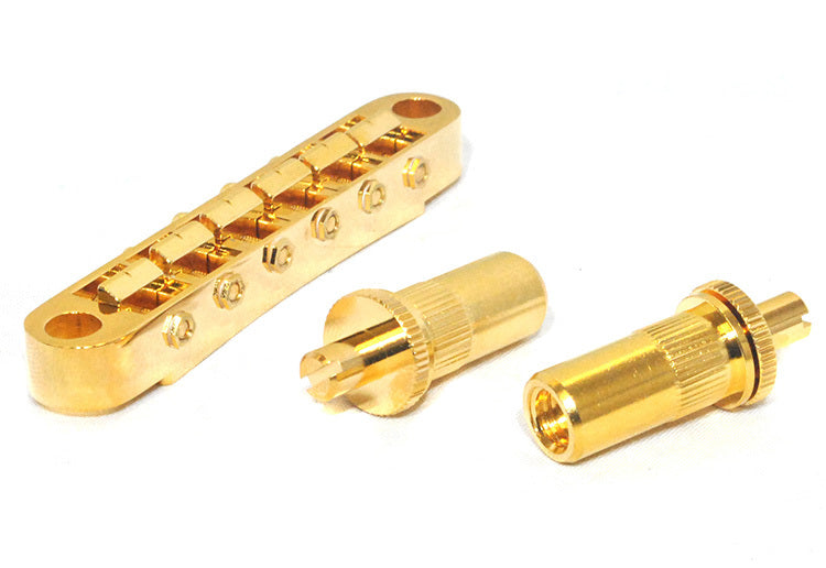 Gotoh GE103BT Tune-O-Matic Electric Guitar Bridge (Nashville) in Gold Finish with 33.5mm M8 Studs & 11.3 x 24mm Anchors