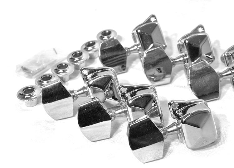 GT LA Series Acoustic/Electric Tuning Machines in Chrome Finish (3+3) with Large Chrome Buttons