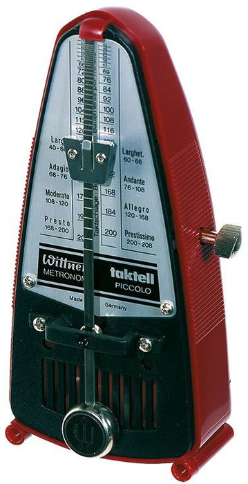 Wittner Taktell Piccolo Series Metronome in Ruby Colour Plastic Casing without Bell