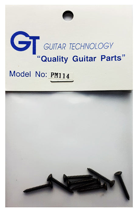 GT Wood Screws with Oval Head in Black Finish - 2mm x 14mm (Pk-10)