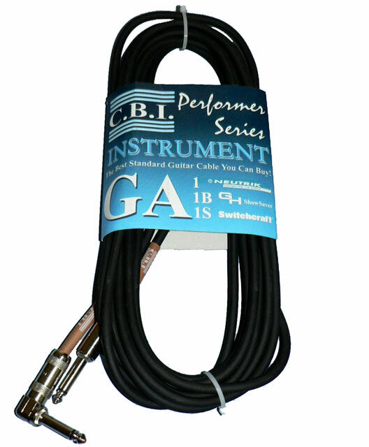 C.B.I. Cables GA1B All American Series 20ft Instrument Cable w/ 1 x Right Angle Jack
