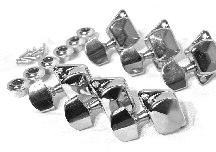GT LA Series Acoustic/Electric Tuning Machines in Chrome Finish (3+3) with Small Chrome Buttons