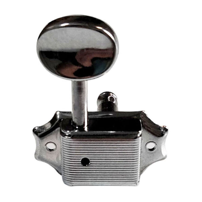 GT Acoustic/Electric Guitar Kluson Style Tuning Machines in Chrome Finish (3+3) with Oval Chrome Buttons