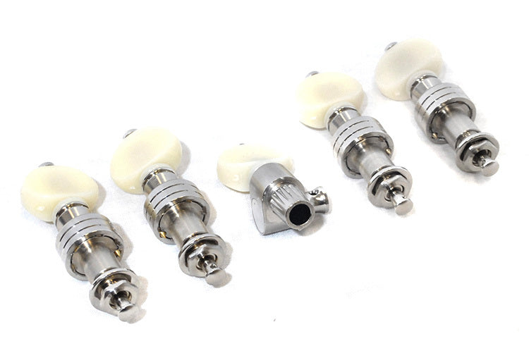 Gotoh Planetary Banjo Tuning Machines in Nickel Finish (5-String) with Round White Pearl Buttons