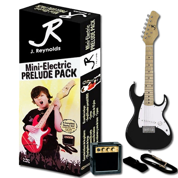 J.Reynolds Mini ST Electric Guitar Prelude Starter Pack in Black For Ages 6 and Up
