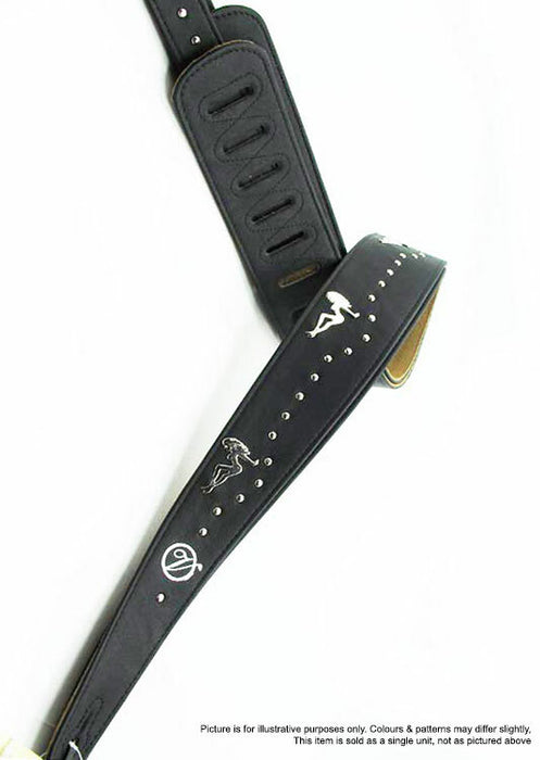 Vorson Black Leather Guitar Strap with Metal Ladies Look Awesome with Vorson!