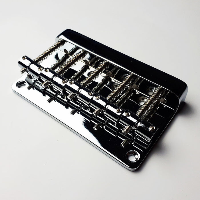 GT Bass Bridge with Brass Saddles in Chrome Finish (5-String) 19mm String Spacing
