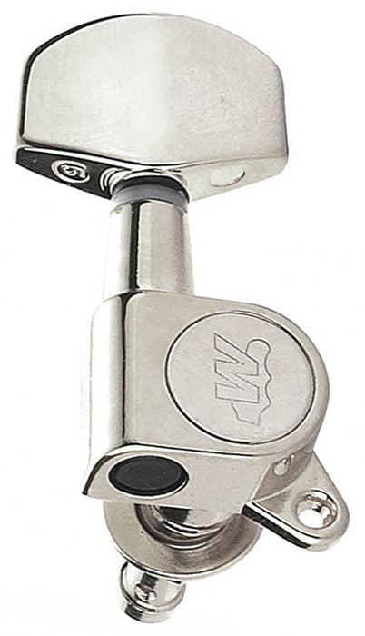 Wilkinson Acoustic/Electric Guitar Tuning Machines in Chrome Finish (3+3) with Contemporary Flat-sided Button