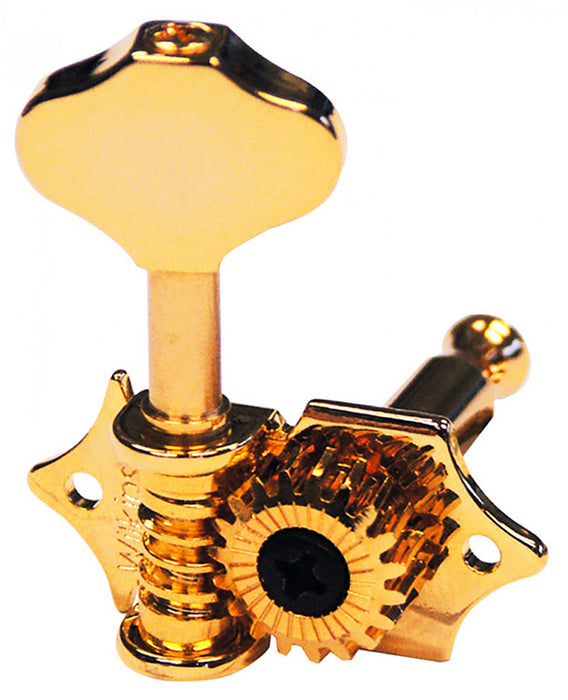 Wilkinson Acoustic Traditional Open-Gear Tuning Machines in Gold Finish (3+3) with Traditional American style Button