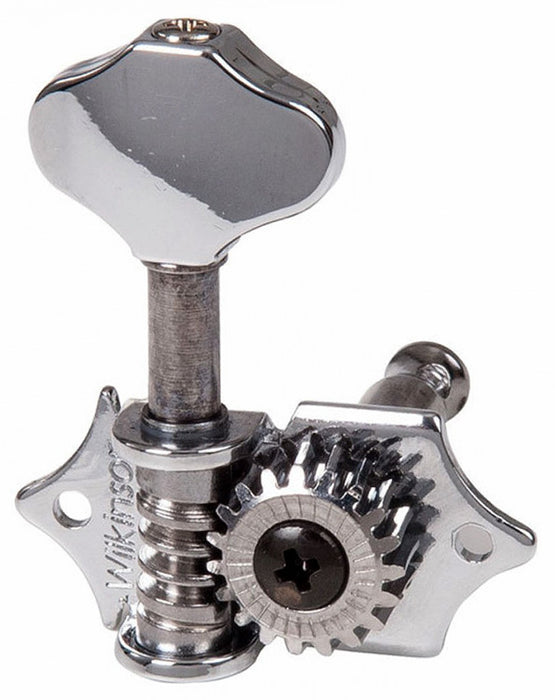 Wilkinson Acoustic Traditional Open-Gear Tuning Machines in Chrome Finish (3+3) with Traditional American style Button