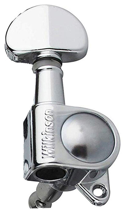 Wilkinson Roto Style Acoustic/Electric Tuning Machines in Chrome Finish (3+3) with Kidney Bean style Button