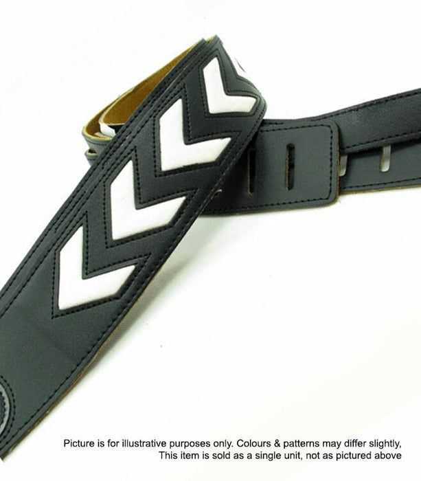 Vorson Black Leather Guitar Strap with White Arrows Look Awesome with Vorson!