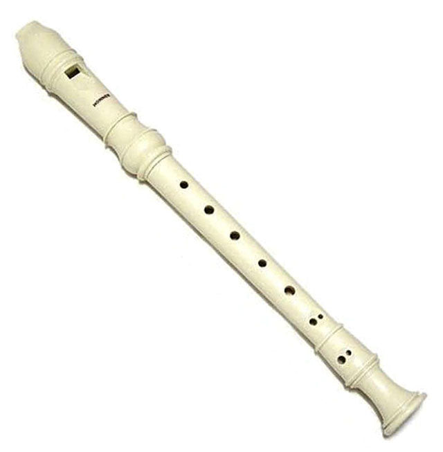 Hohner Melody Line Soprano Descant Recorder in Ivory Three Piece Plastic with Vinyl Pouch