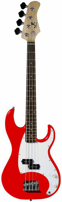 J. REYNOLDS KIDS SIZE SHORT SCALE 30 INCH BASS GUITAR RED