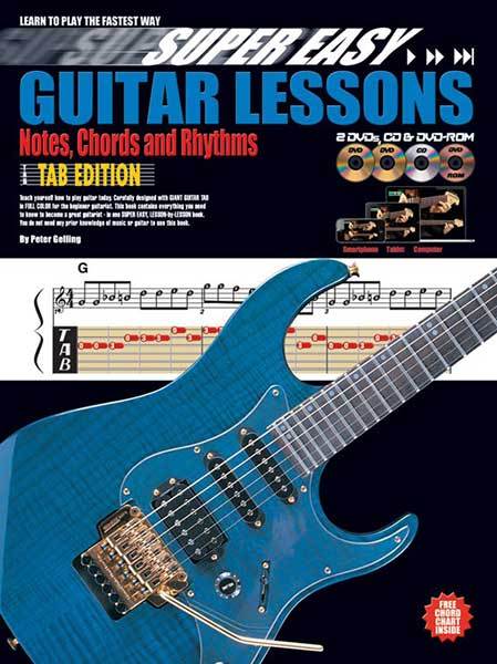 Super Easy Guitar Lessons - Notes Chords & Rhythms with Tab Book/CD/DVD(2)/DVD-Rom