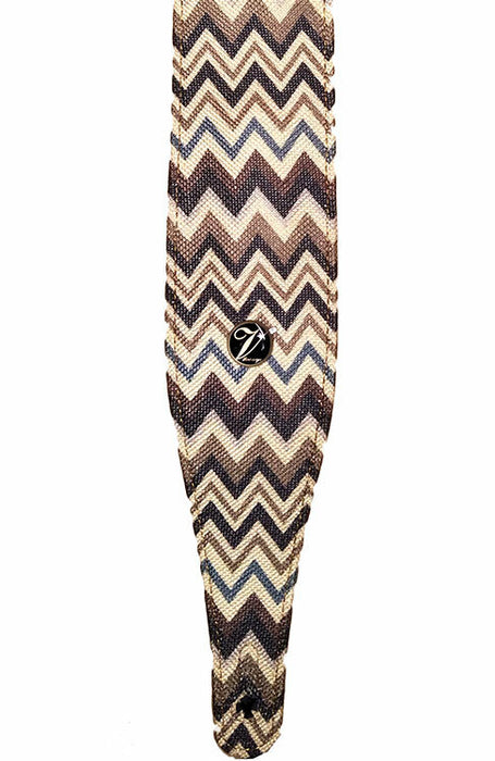 Vorson Linen Fabric Guitar Strap in Grey/Brown Zig Zag Pattern Look Awesome with Vorson!