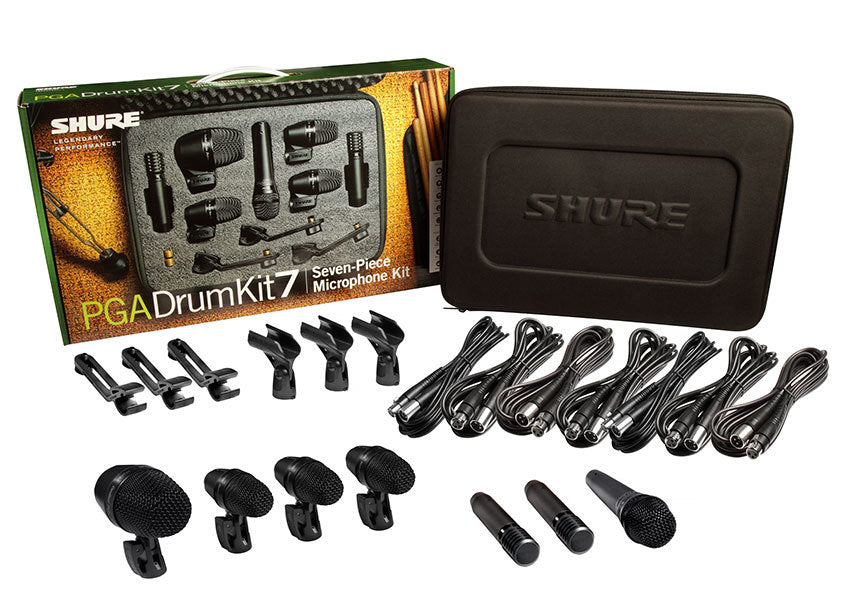 Shure PGADRUMKIT7 Drum Microphone Kit with Mounts Cables & Carry Case