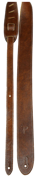 Perris 2" Chestnut Deluxe Soft Italian Leather Guitar Strap w/ Super Soft Suede backing