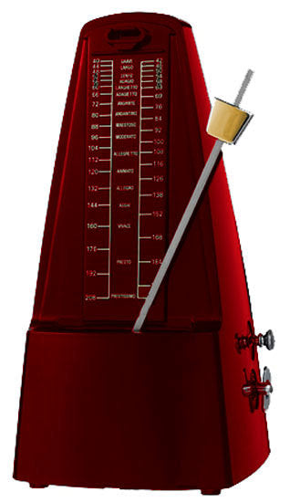 Cherry Metronome with Metal Mechanism & Bell in Red Plastic Casing
