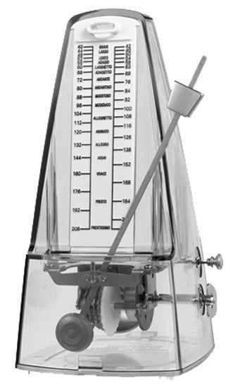 Cherry Metronome with Metal Mechanism & Bell in Transparent Clear Plastic Casing