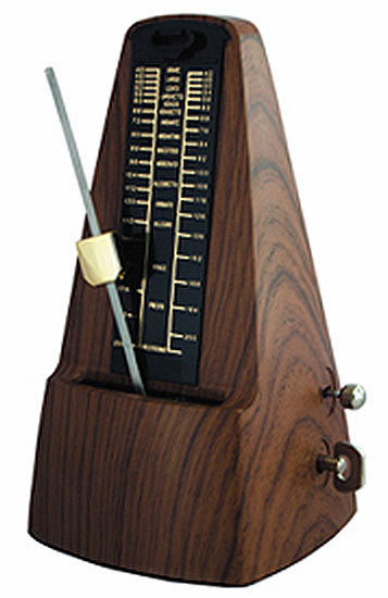 Cherry Metronome with Metal Mechanism & Bell in Dark Walnut Plastic Casing