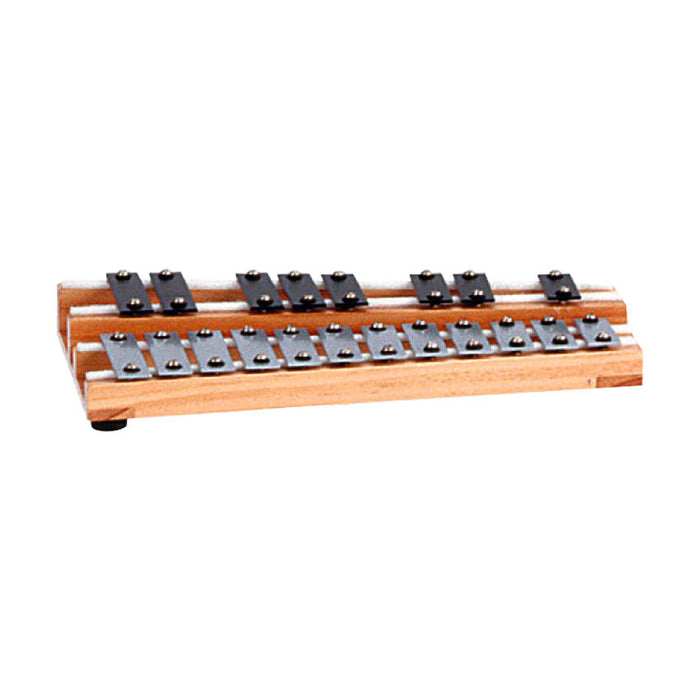 Peace 20-Note Glockenspiel with Natural Wood Frame Silver & Black Coloured Metal Keys