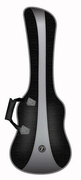 Vorson Nylon Oxford Series Concert Ukulele Bag Black with Silver Stripe