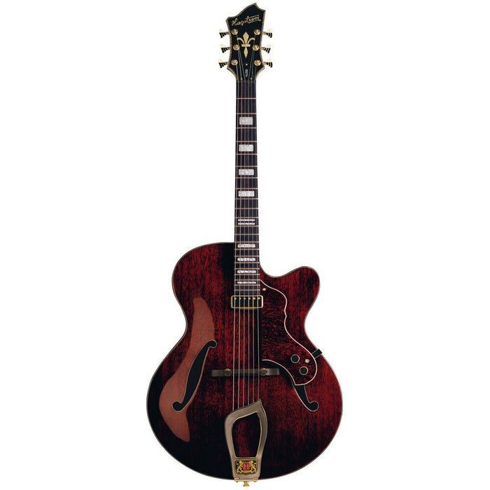Hagstrom HL550 Hollow Body Guitar in Natural Mahogany Gloss w/ Case