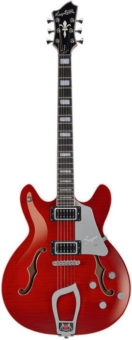 Hagstrom Super Viking Semi-Hollow Guitar in Wild Cherry Transparent Gloss w/Case