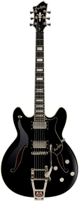 Hagstrom Tremar Viking Deluxe Semi-Hollow Guitar in Black Gloss w/ Case