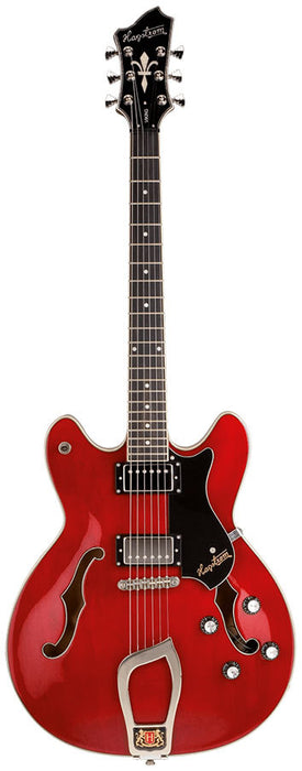 Hagstrom Viking Semi-Hollow Guitar in Wild Cherry Transparent Gloss w/ Case