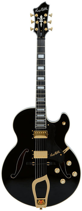 Hagstrom HJ500 Hollow Body Guitar in Black Gloss w/ Case