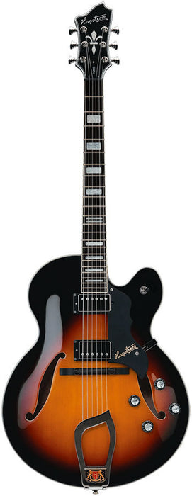 Hagstrom HJ800 Hollow Body Guitar in 3 Tone Sunburst w/ Case
