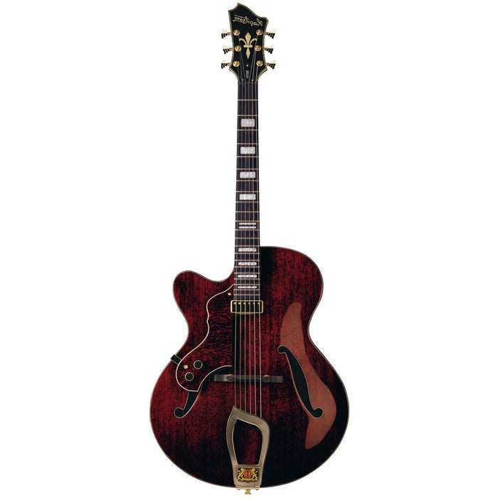 Hagstrom HL550 Left Hand Hollow Body Guitar in Natural Mahogany Gloss w/ Case