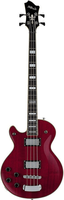 Hagstrom Swede Bass Guitar in Wild Cherry Transparent Gloss Left Hand w/ Case